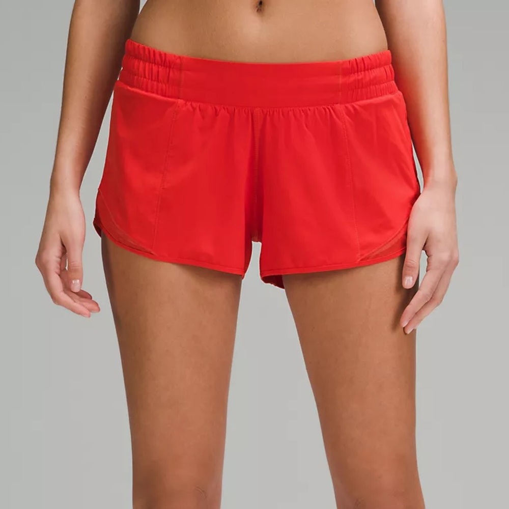 Red Lululemon Hotty Hot Shorts